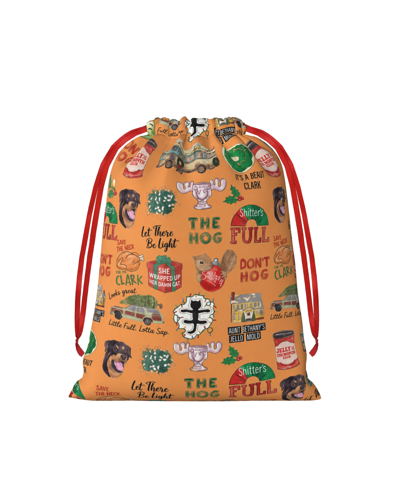 TheRetroTee 1980s Holiday Road Trip Chaos Christmas Drawstring Bag