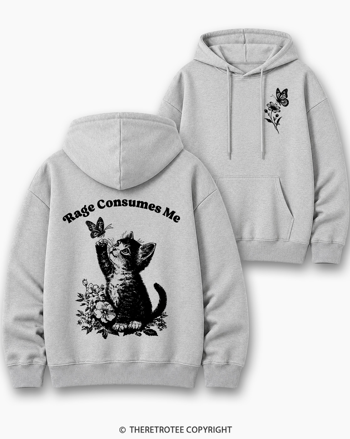 TheRetroTee Rage Consumes Me 1980s Cotton Hoodie