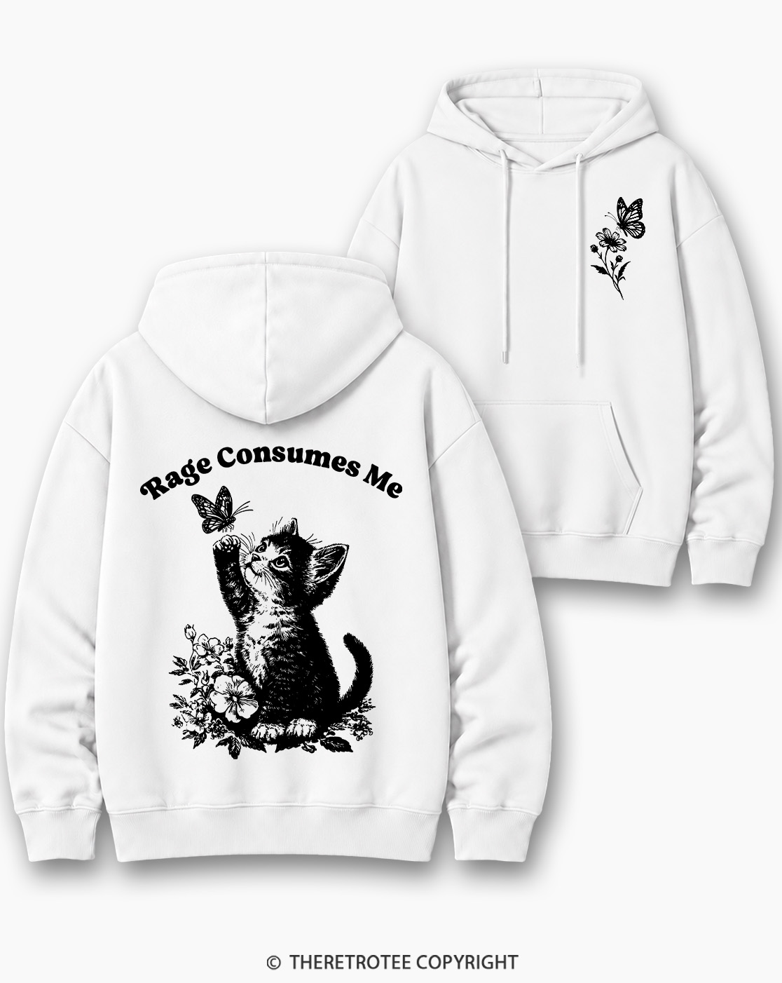 TheRetroTee Rage Consumes Me 1980s Cotton Hoodie
