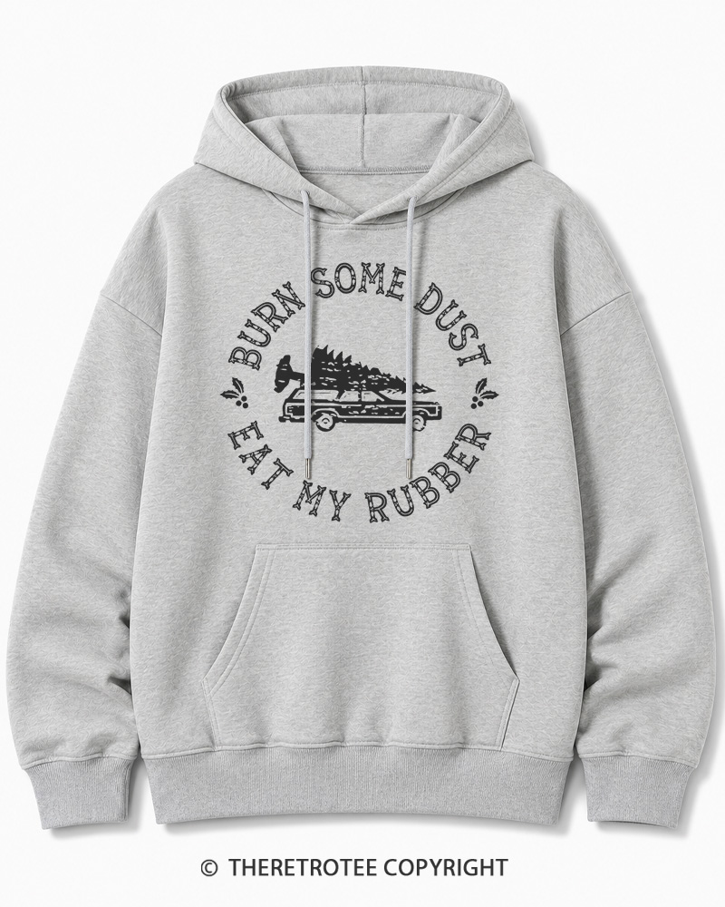 TheRetroTee Burn Some Dust 1980s Christmas Cotton Hoodie