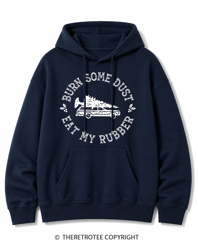 TheRetroTee Burn Some Dust 1980s Christmas Cotton Hoodie