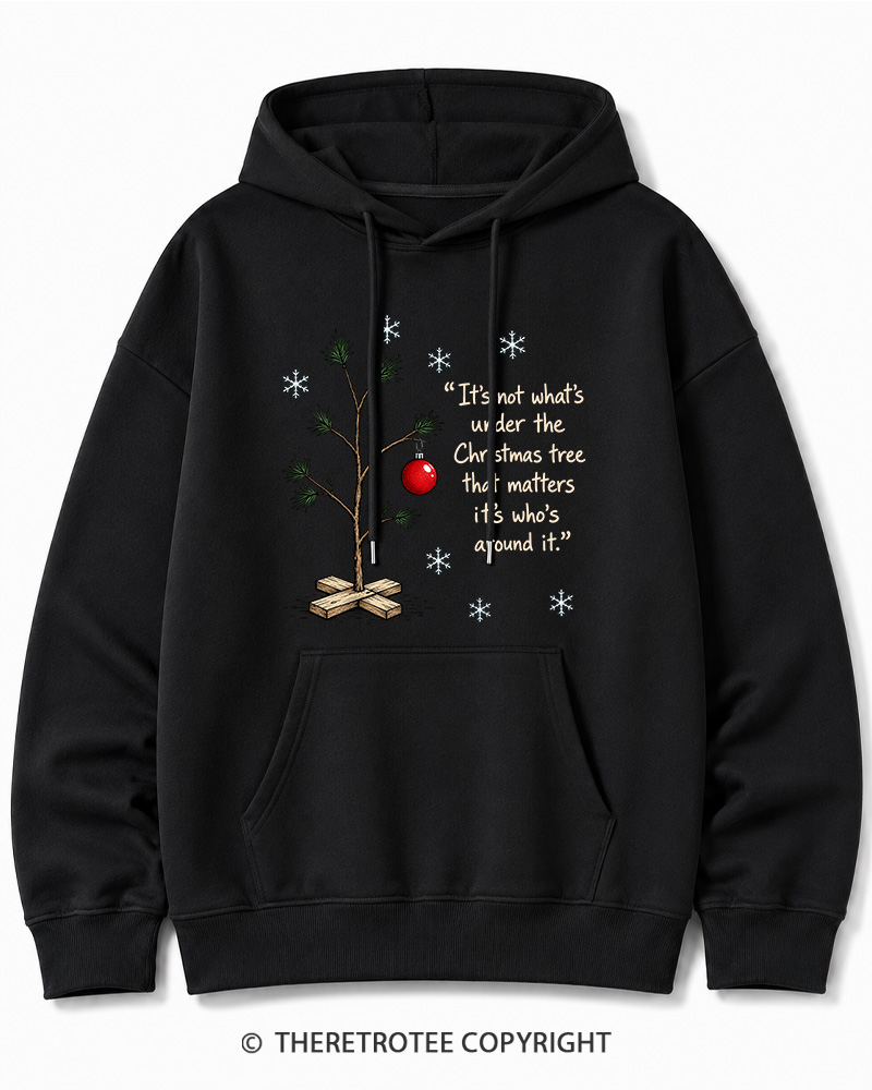 TheRetroTee Christmas Tree Quote 1960s Christmas Cotton Hoodie