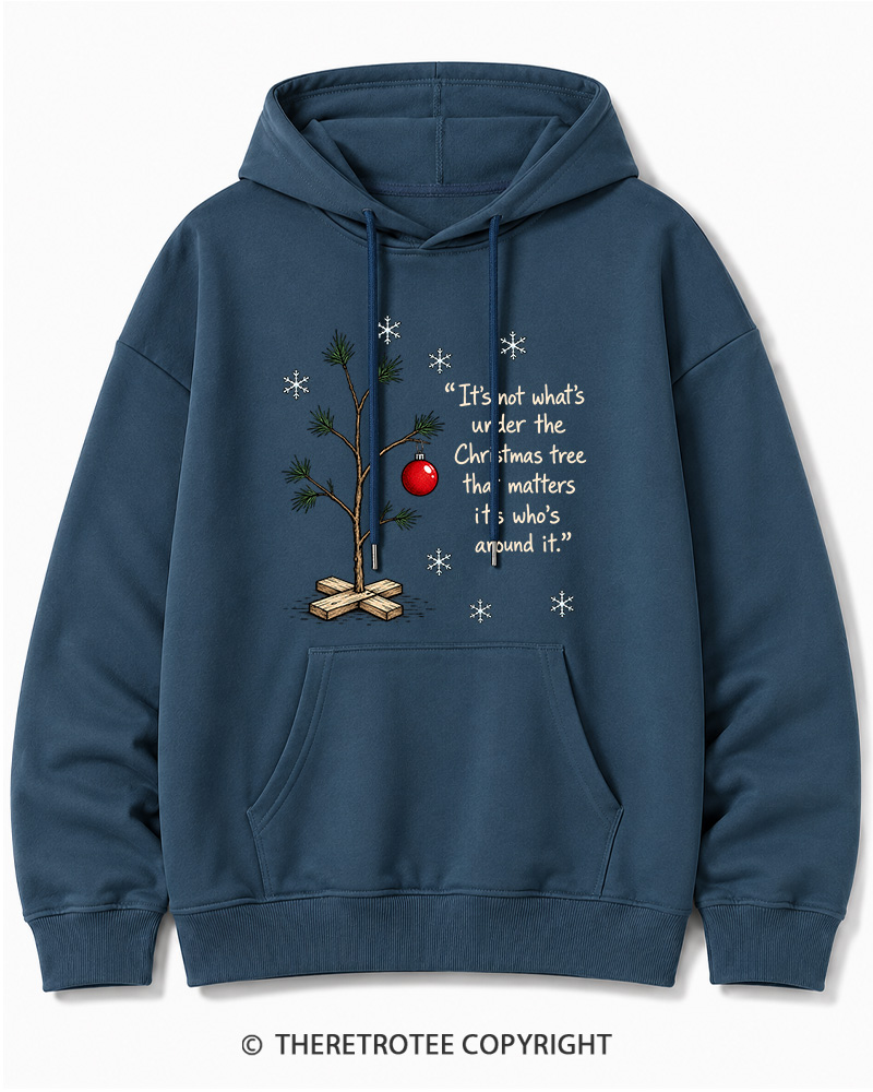 TheRetroTee Christmas Tree Quote 1960s Christmas Cotton Hoodie