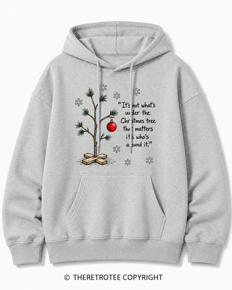 TheRetroTee Christmas Tree Quote 1960s Christmas Cotton Hoodie