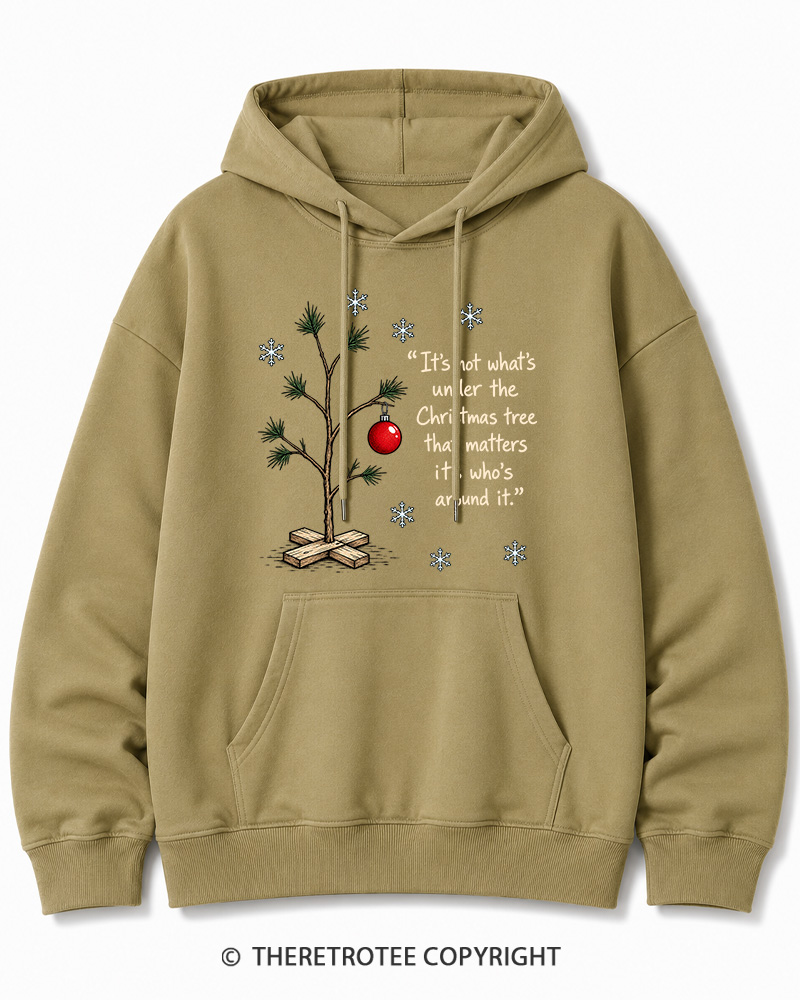 TheRetroTee Christmas Tree Quote 1960s Christmas Cotton Hoodie