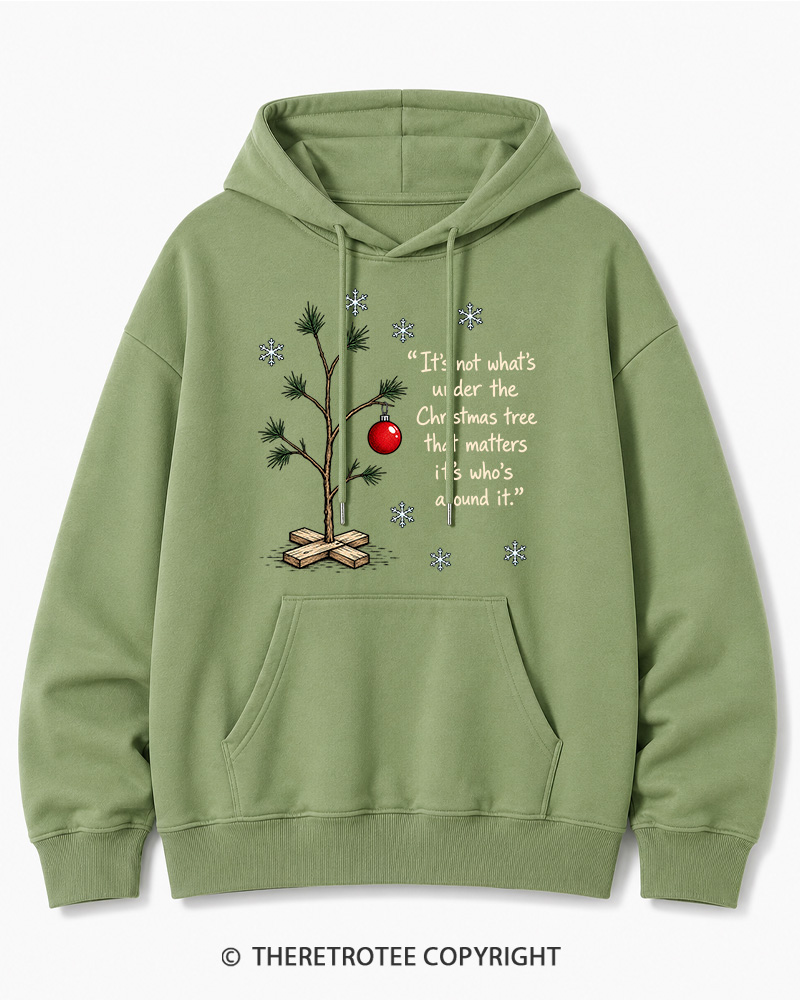TheRetroTee Christmas Tree Quote 1960s Christmas Cotton Hoodie