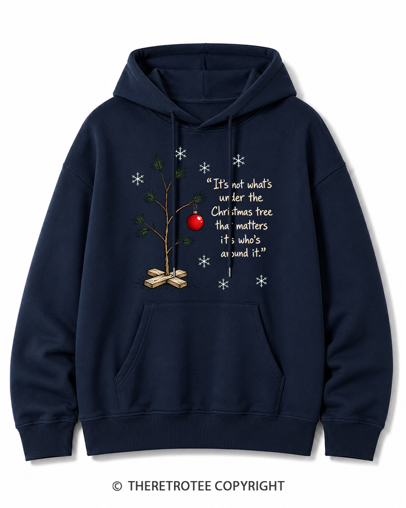 TheRetroTee Christmas Tree Quote 1960s Christmas Cotton Hoodie