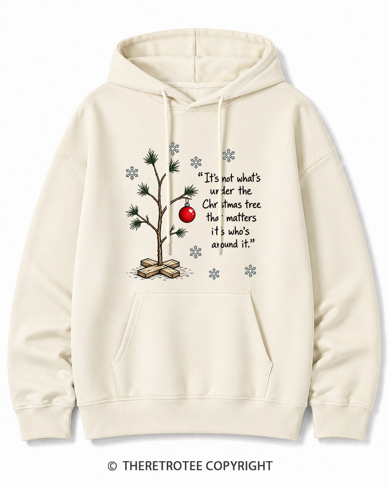 TheRetroTee Christmas Tree Quote 1960s Christmas Cotton Hoodie