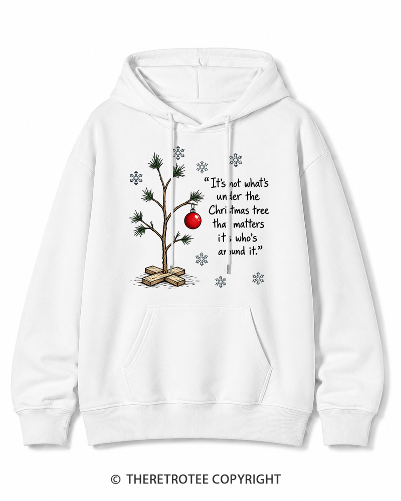 TheRetroTee Christmas Tree Quote 1960s Christmas Cotton Hoodie
