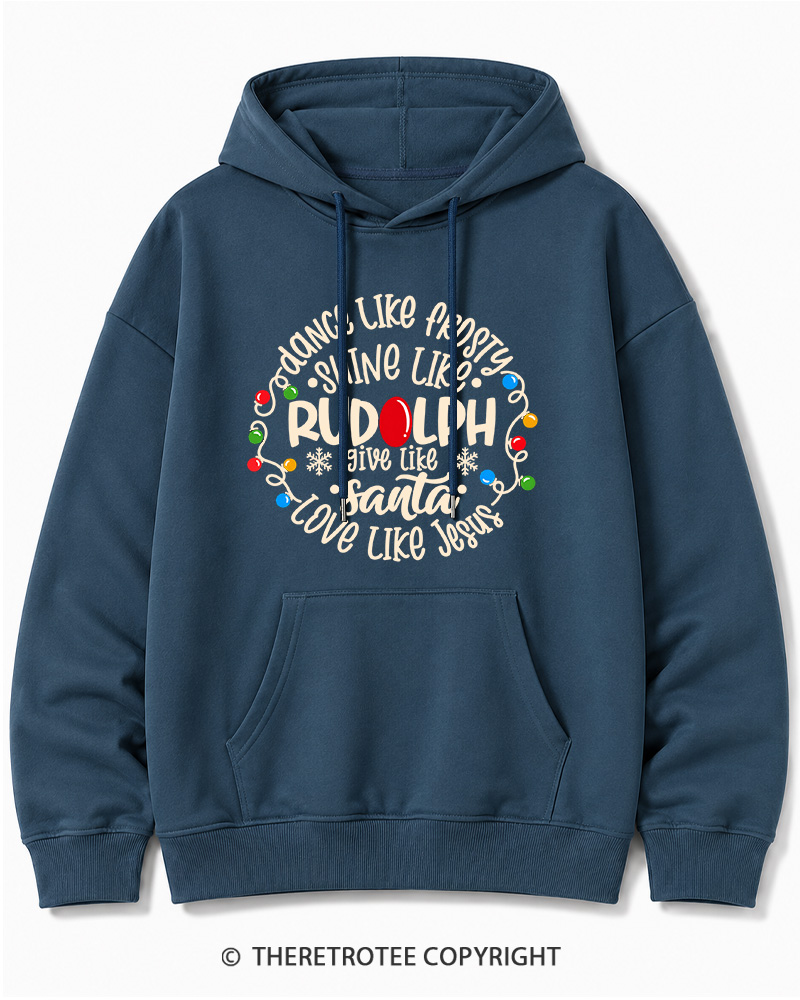 TheRetroTee Jive like Santa Retro Christmas Cotton Hoodie