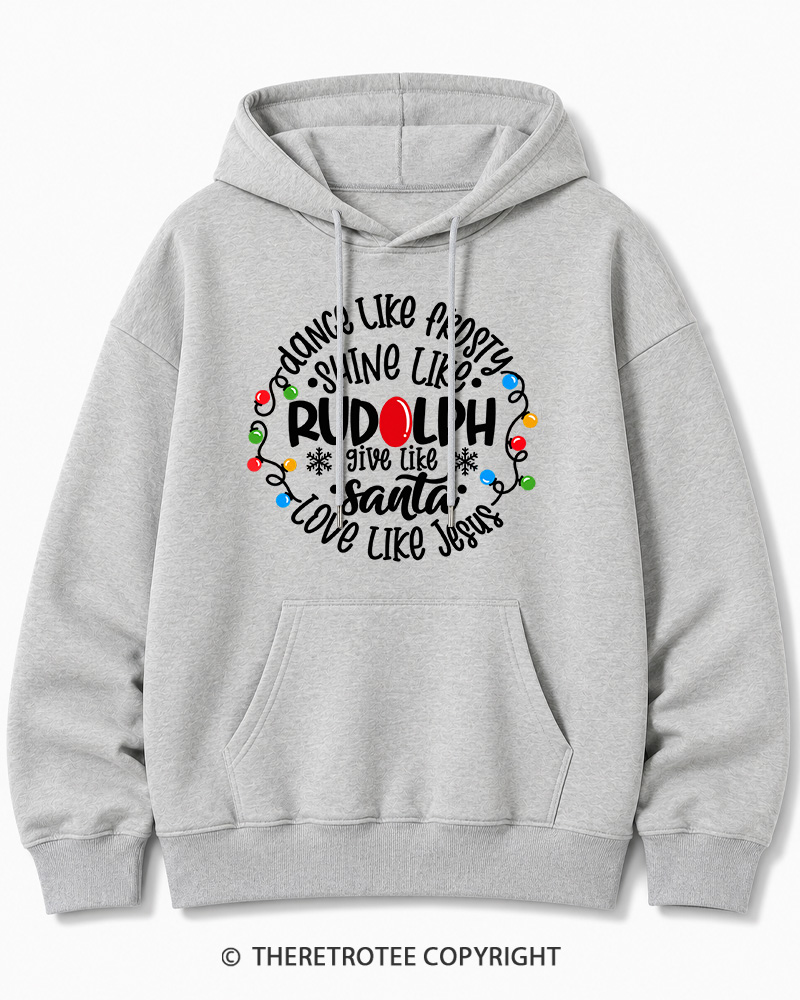 TheRetroTee Jive like Santa Retro Christmas Cotton Hoodie