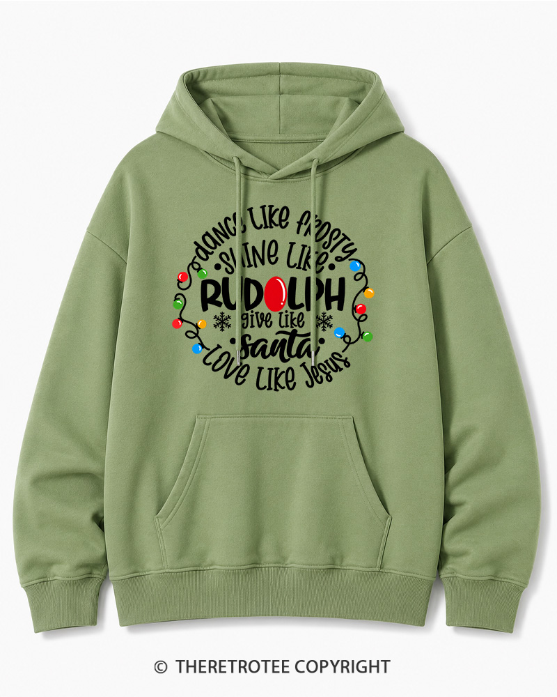 TheRetroTee Jive like Santa Retro Christmas Cotton Hoodie
