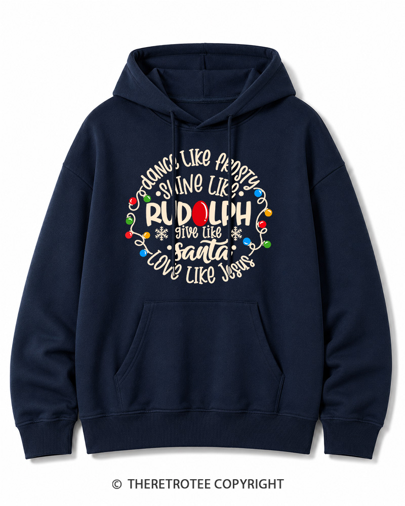 TheRetroTee Jive like Santa Retro Christmas Cotton Hoodie
