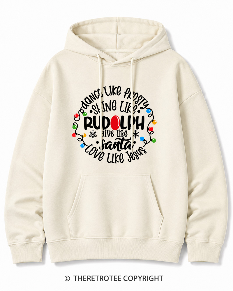 TheRetroTee Jive like Santa Retro Christmas Cotton Hoodie