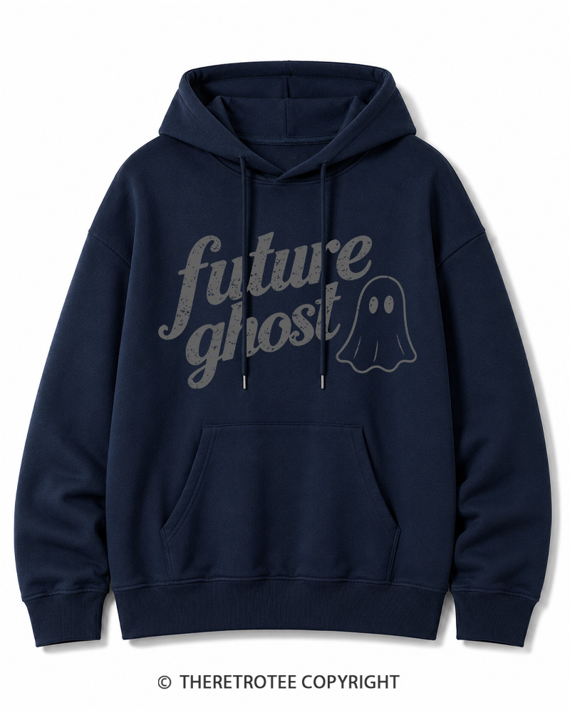 TheRetroTee Future Ghost 1970s Halloween Cotton Hoodie