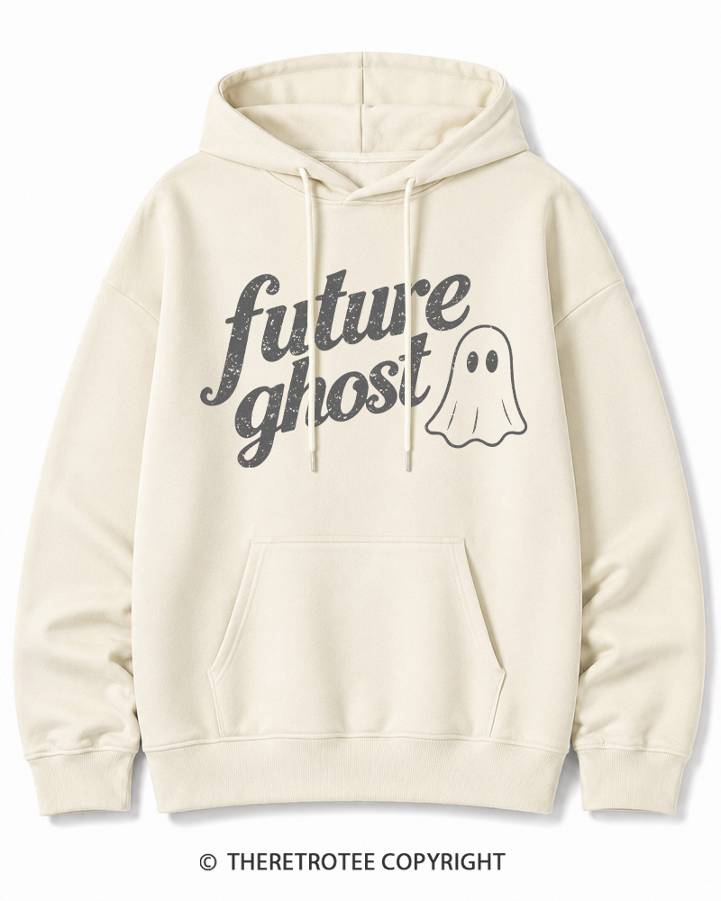TheRetroTee Future Ghost 1970s Halloween Cotton Hoodie