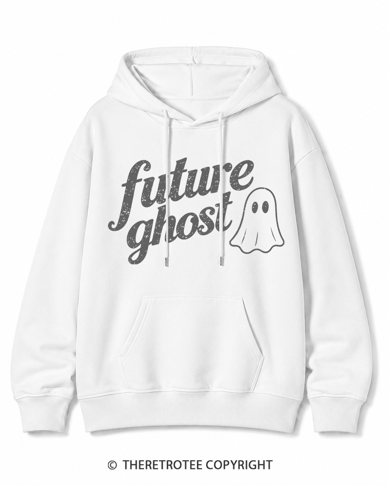 TheRetroTee Future Ghost 1970s Halloween Cotton Hoodie