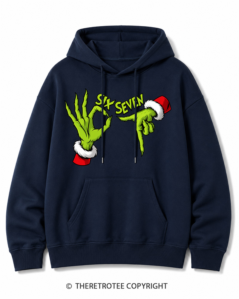 TheRetroTee Six Seven Vintage  Christmas Cotton Hoodie