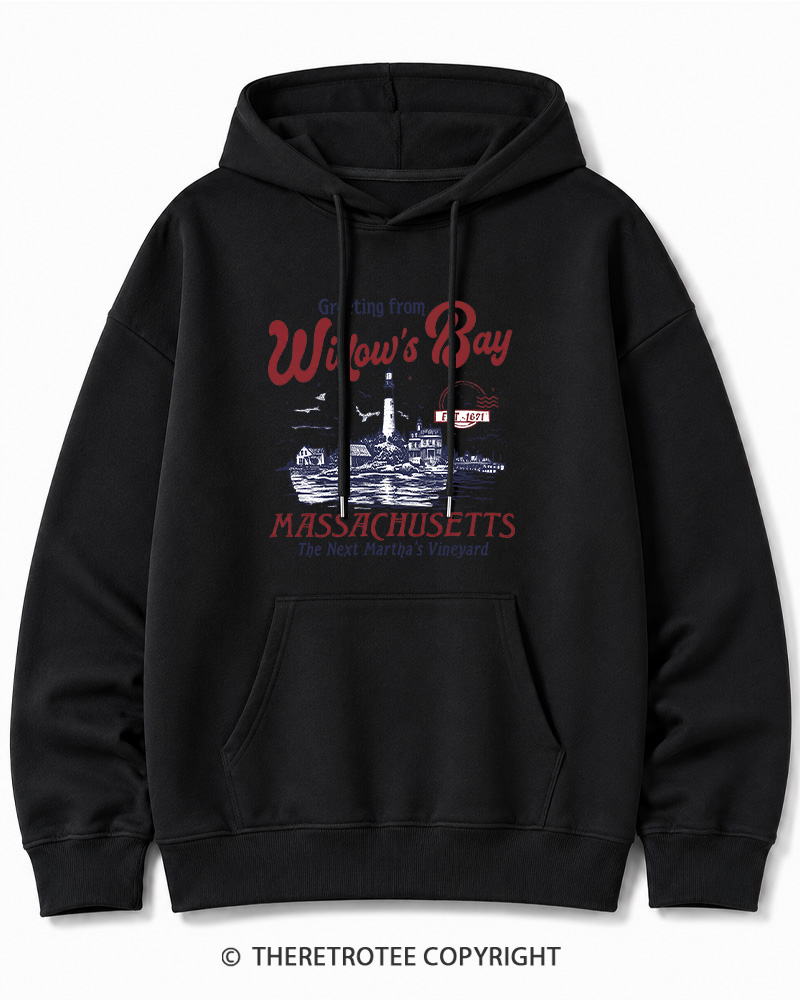 TheRetroTee Getting On Widow’s Bay 1980s Halloween Cotton Hoodie