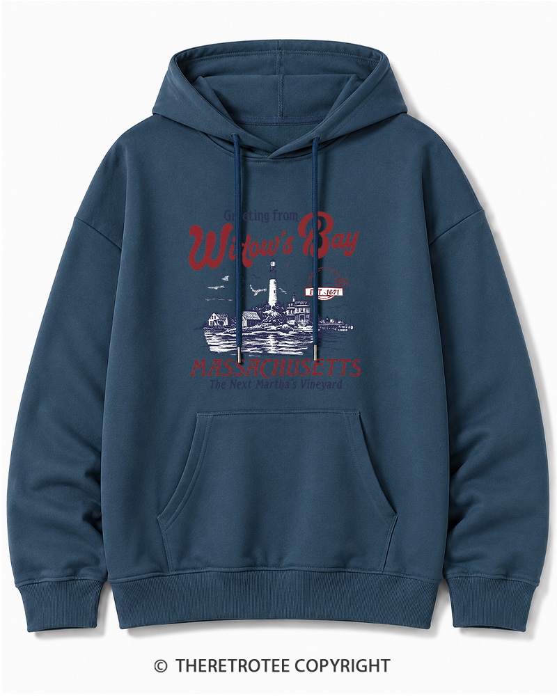 TheRetroTee Getting On Widow’s Bay 1980s Halloween Cotton Hoodie