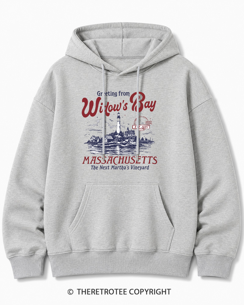 TheRetroTee Getting On Widow’s Bay 1980s Halloween Cotton Hoodie