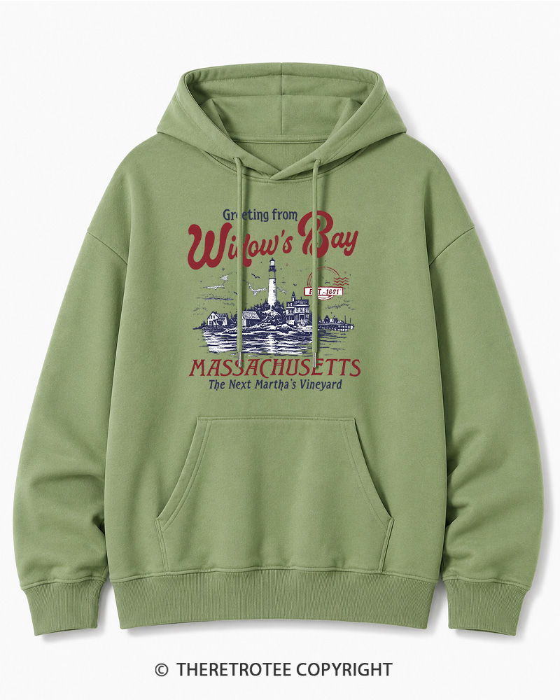 TheRetroTee Getting On Widow’s Bay 1980s Halloween Cotton Hoodie