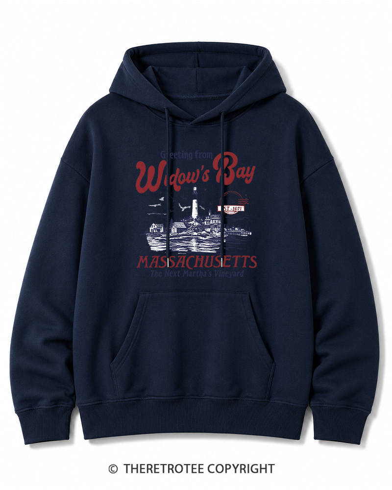 TheRetroTee Getting On Widow’s Bay 1980s Halloween Cotton Hoodie