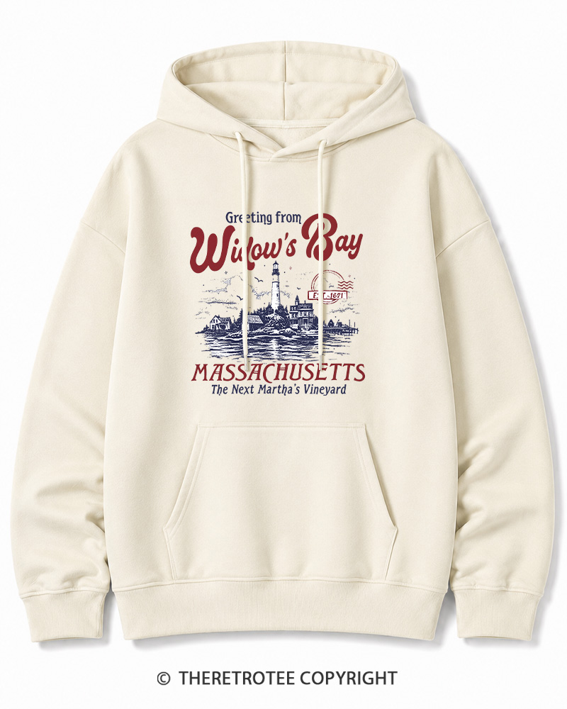 TheRetroTee Getting On Widow’s Bay 1980s Halloween Cotton Hoodie