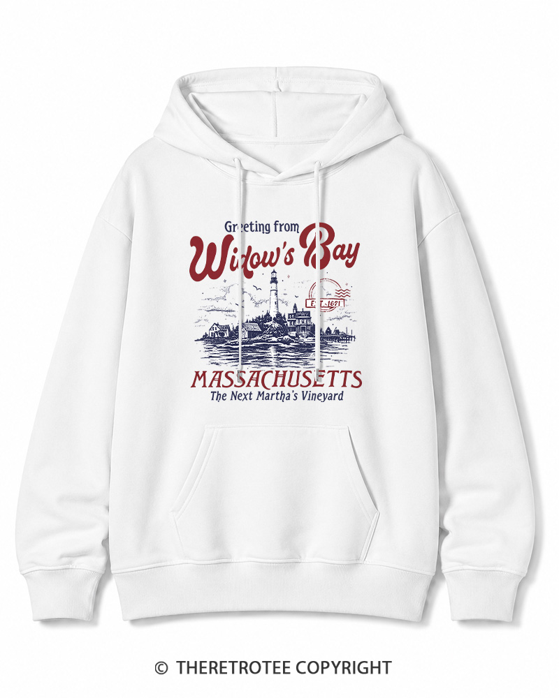 TheRetroTee Getting On Widow’s Bay 1980s Halloween Cotton Hoodie