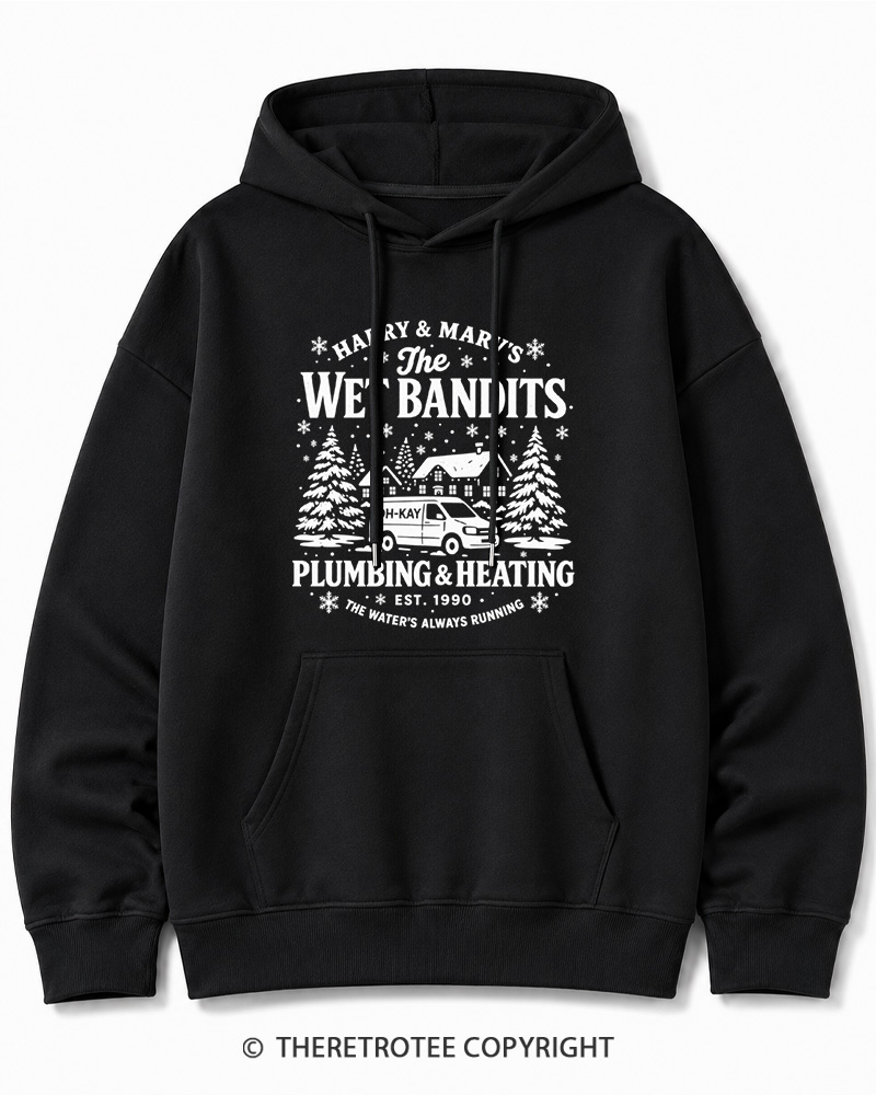 TheRetroTee The Wet Bandits 1990s Christmas Cotton Hoodie