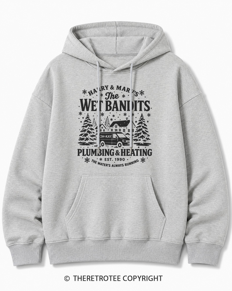 TheRetroTee The Wet Bandits 1990s Christmas Cotton Hoodie