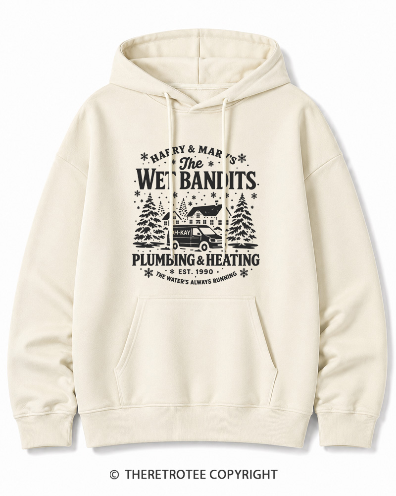 TheRetroTee The Wet Bandits 1990s Christmas Cotton Hoodie