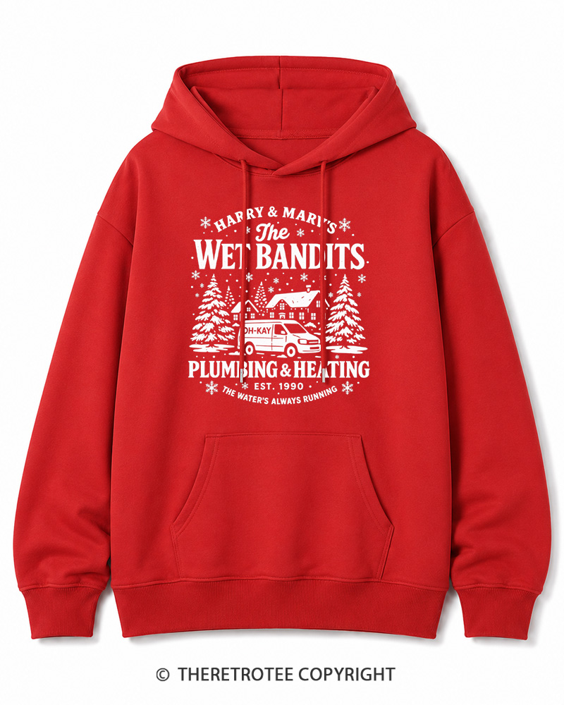 TheRetroTee The Wet Bandits 1990s Christmas Cotton Hoodie
