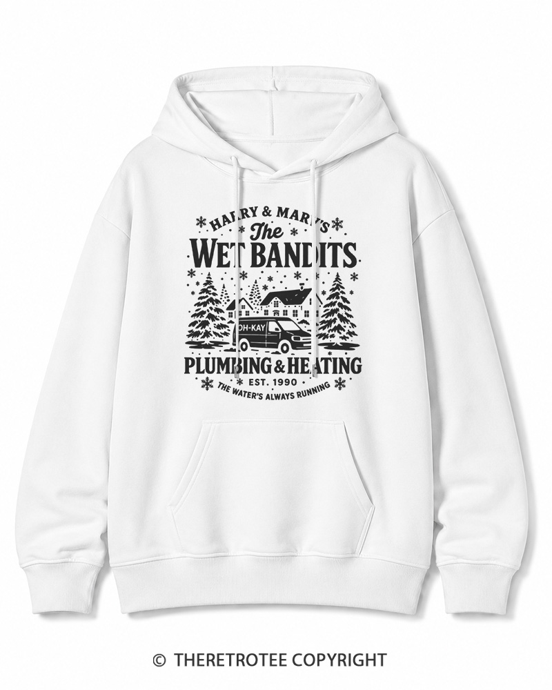 TheRetroTee The Wet Bandits 1990s Christmas Cotton Hoodie