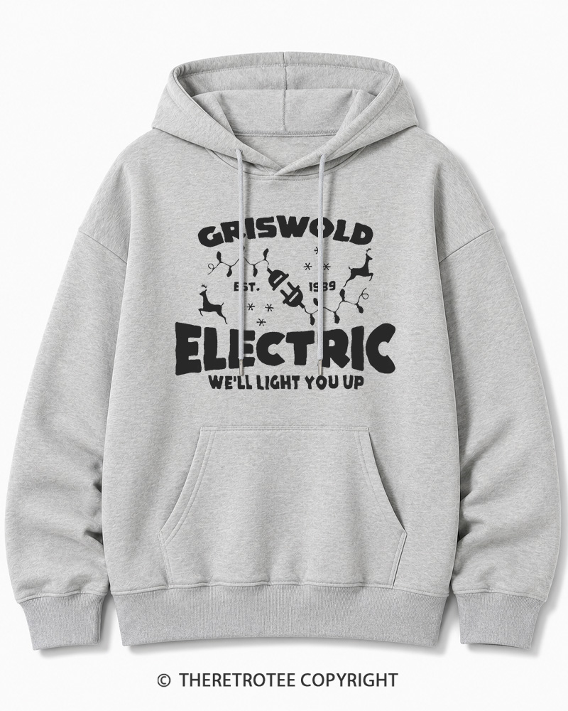 TheRetroTee We’ll Light You Up 1980s Christmas Cotton Hoodie