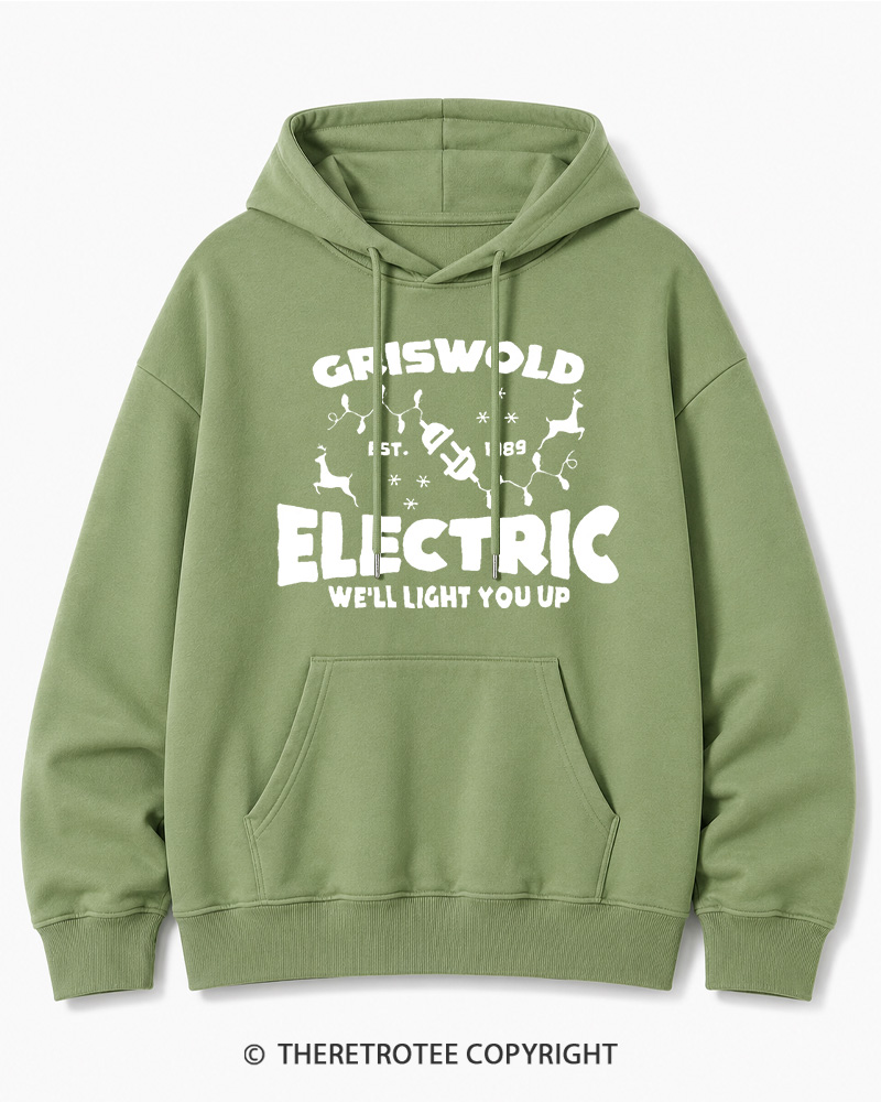 TheRetroTee We’ll Light You Up 1980s Christmas Cotton Hoodie