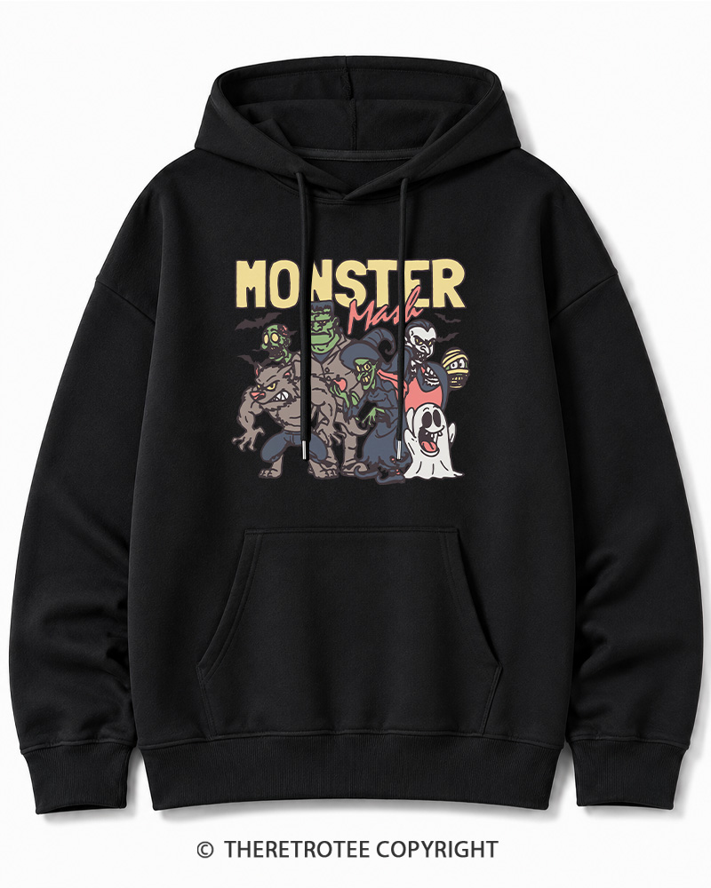 TheRetroTee Halloween Monster Mash Halloween Cotton Hoodie