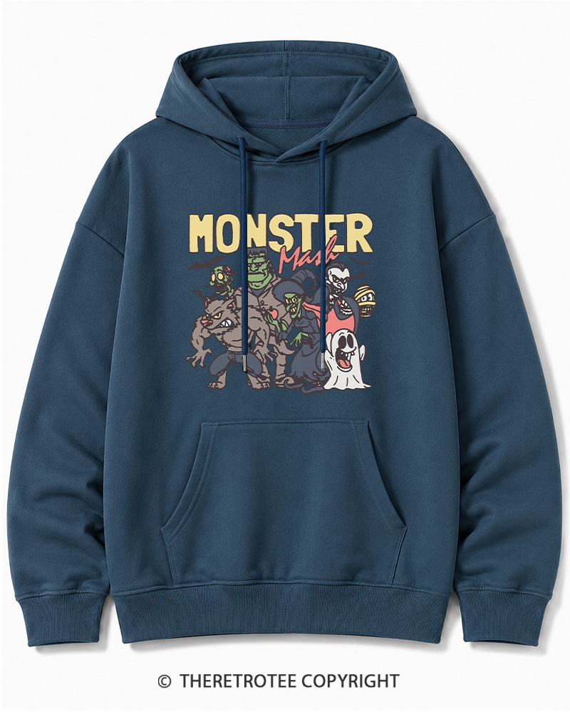 TheRetroTee Halloween Monster Mash Halloween Cotton Hoodie