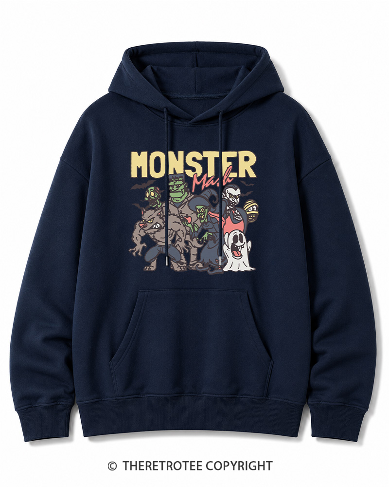 TheRetroTee Halloween Monster Mash Halloween Cotton Hoodie