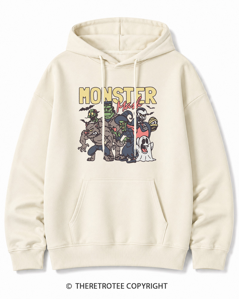 TheRetroTee Halloween Monster Mash Halloween Cotton Hoodie