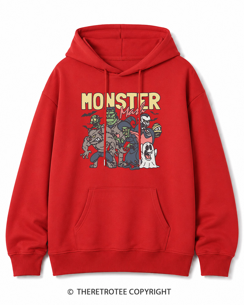 TheRetroTee Halloween Monster Mash Halloween Cotton Hoodie