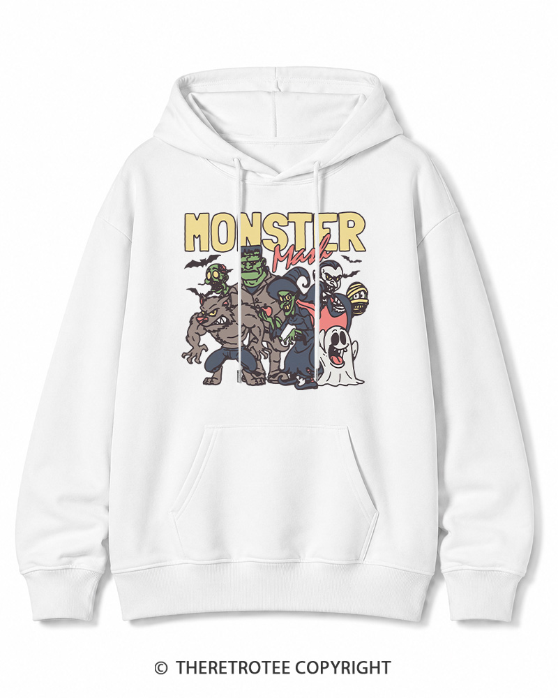 TheRetroTee Halloween Monster Mash Halloween Cotton Hoodie