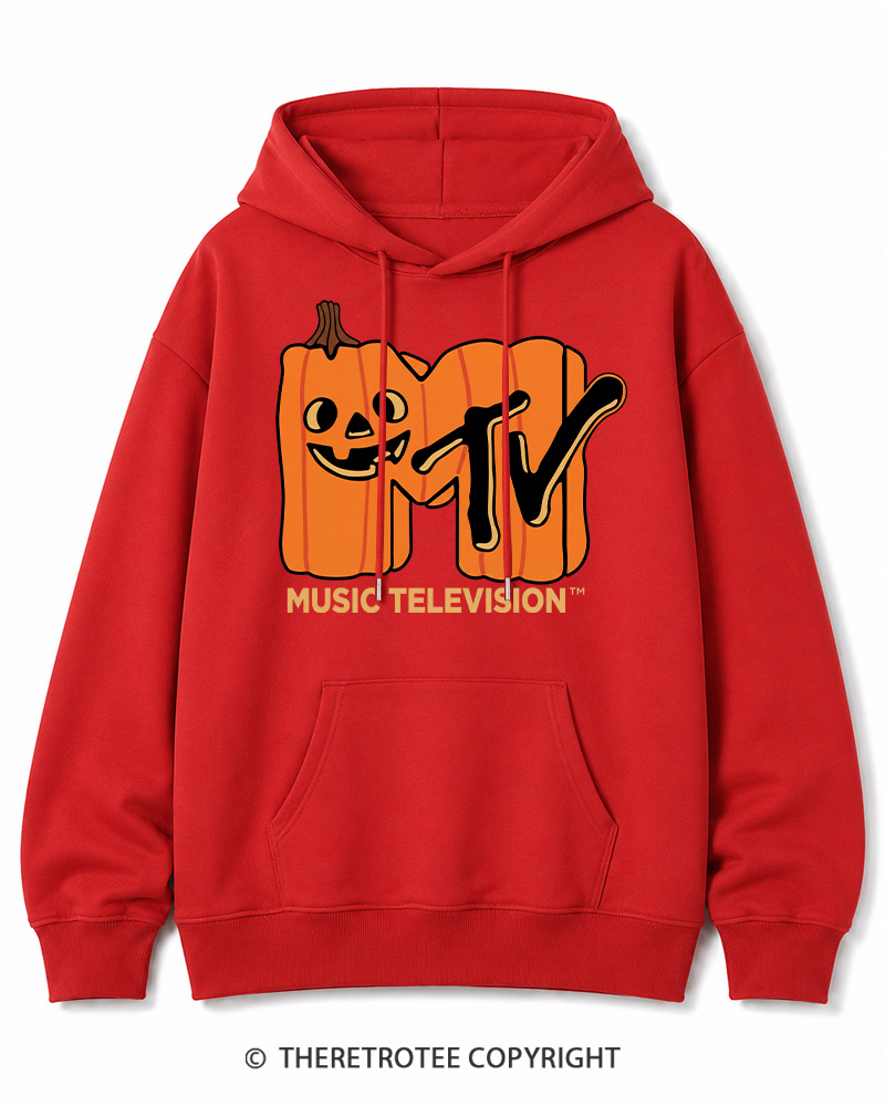 TheRetroTee Halloween Video Radio 1980s Halloween Cotton Hoodie