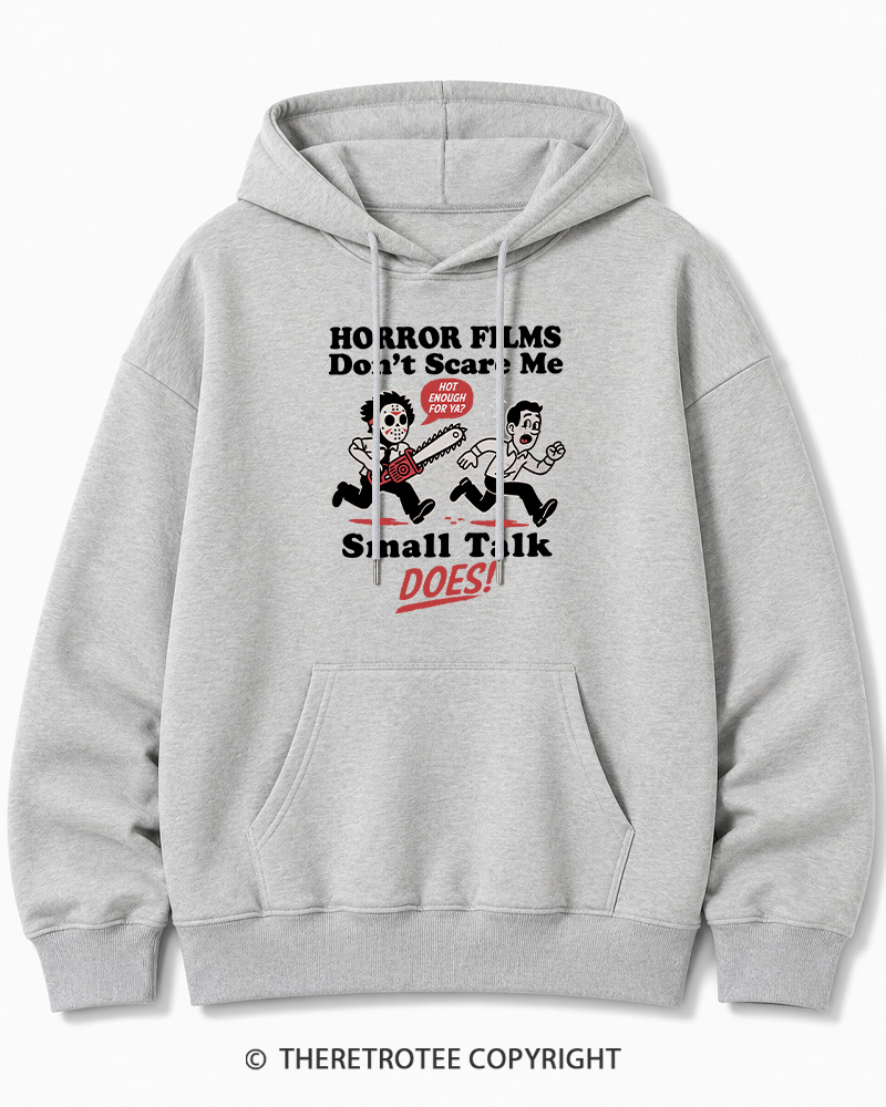 TheRetroTee Horror Small Talk 1980s Halloween Halloween Cotton Hoodie