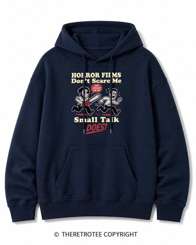 TheRetroTee Horror Small Talk 1980s Halloween Halloween Cotton Hoodie
