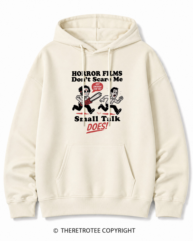 TheRetroTee Horror Small Talk 1980s Halloween Halloween Cotton Hoodie