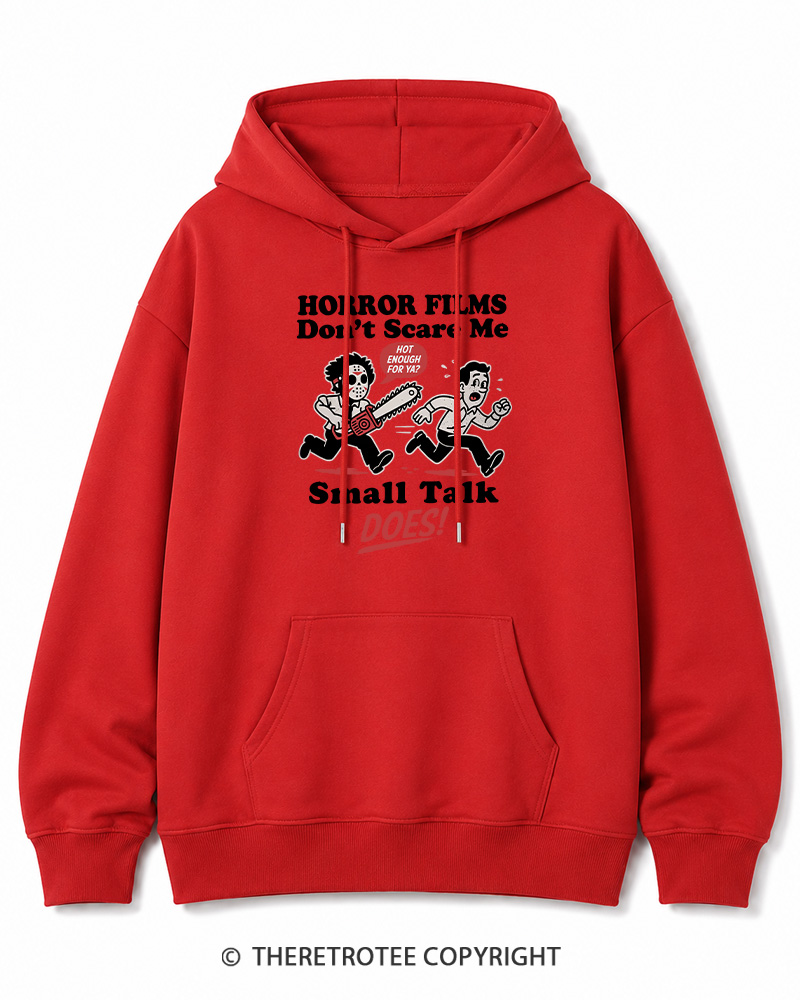 TheRetroTee Horror Small Talk 1980s Halloween Halloween Cotton Hoodie
