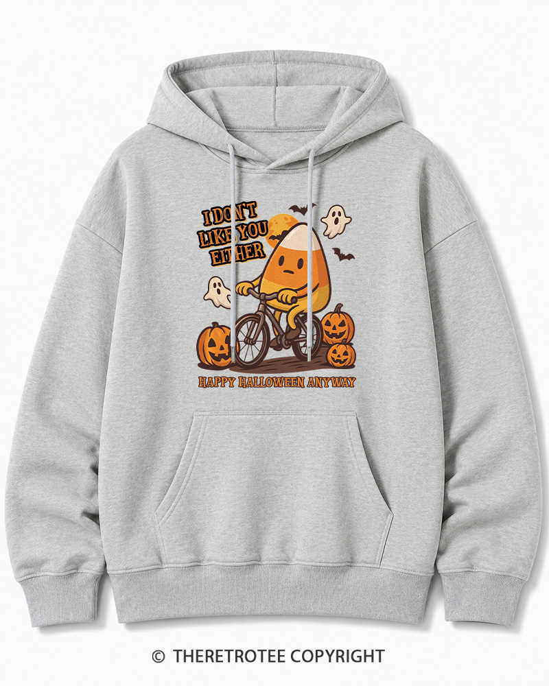 TheRetroTee I Don’t Like You Either 1990s Halloween Halloween Cotton Hoodie