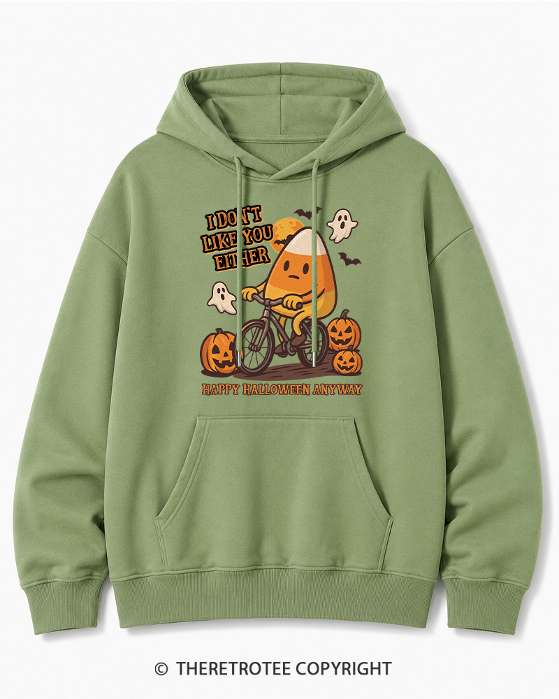 TheRetroTee I Don’t Like You Either 1990s Halloween Halloween Cotton Hoodie