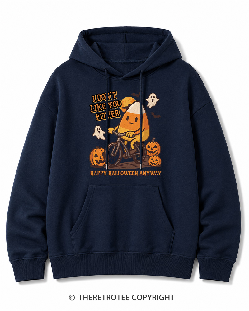 TheRetroTee I Don’t Like You Either 1990s Halloween Halloween Cotton Hoodie